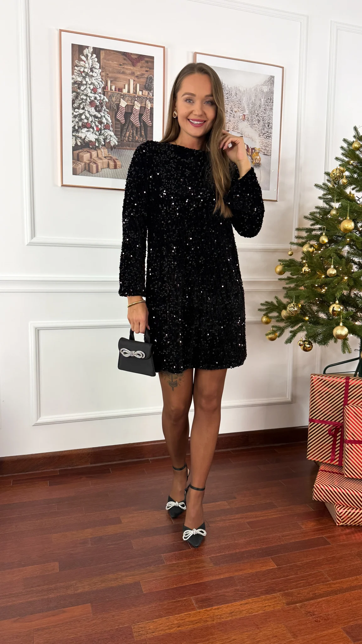 Cekinowa sukienka Larra czarna