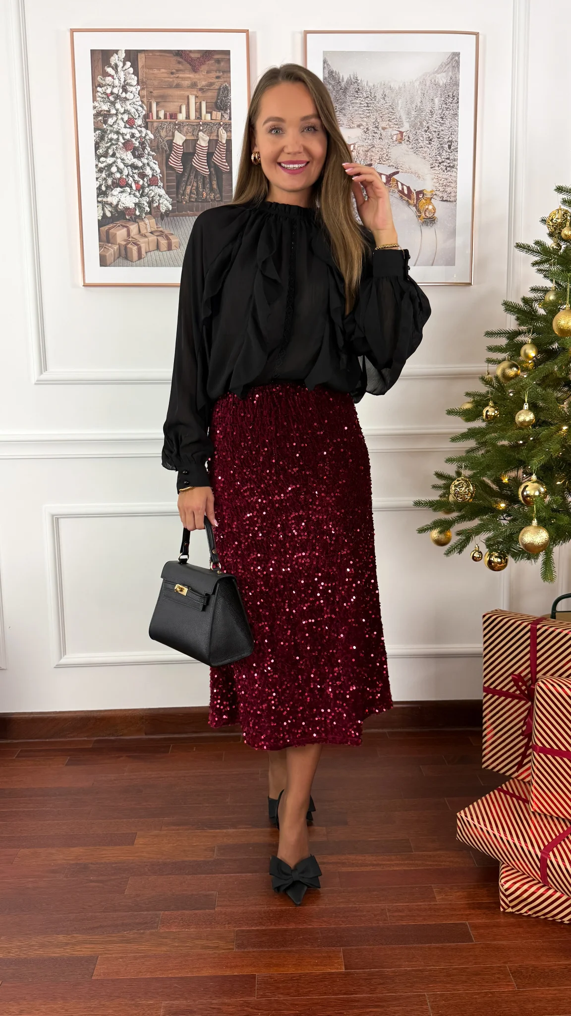 Welurowo cekinowa spódnica...