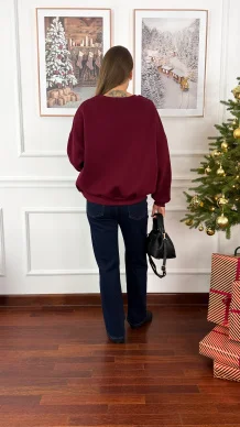 Bawełniana bluza Star bordowa