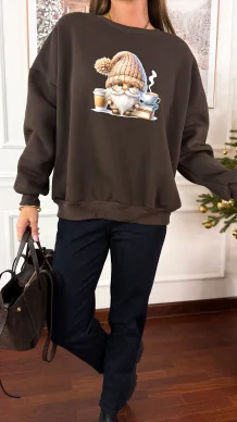 Bawełniana bluza Star brązowa