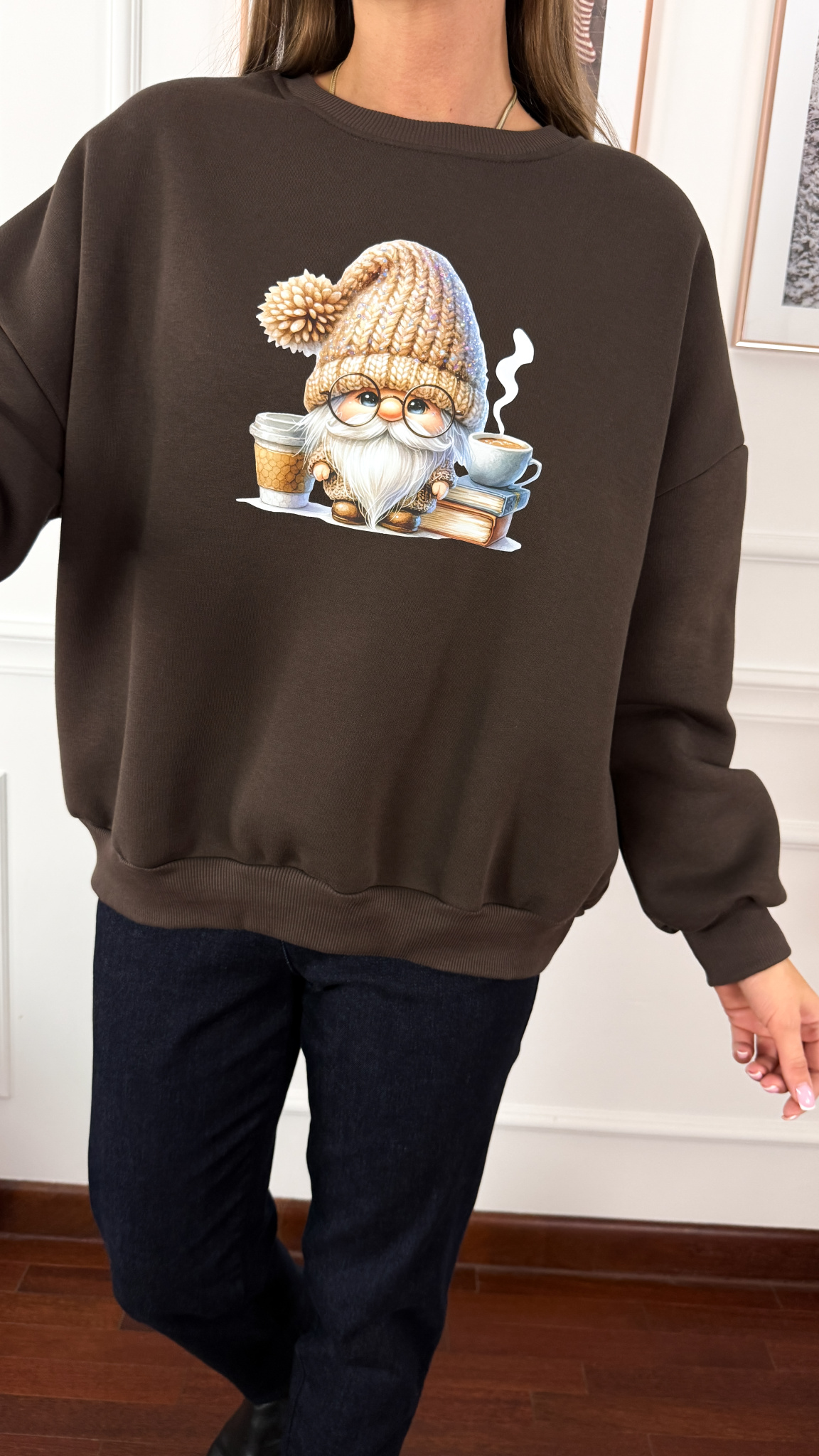 Bawełniana bluza Star brązowa