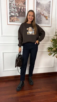 Bawełniana bluza Star brązowa