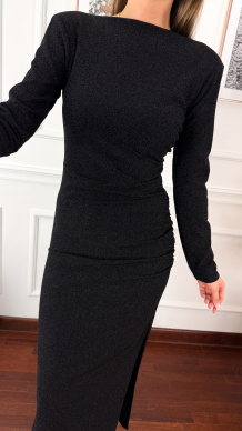 Połyskująca sukienka maxi Hope czarna