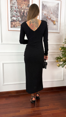 Połyskująca sukienka maxi Hope czarna