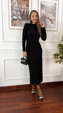 Połyskująca sukienka maxi Hope czarna