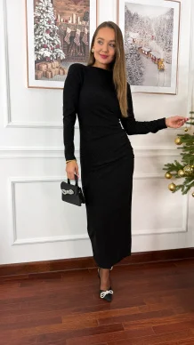 Połyskująca sukienka maxi Hope czarna