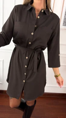 Wiskozowa sukienka Aura czekoladowa