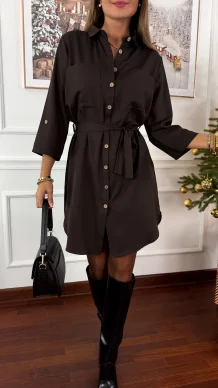 Wiskozowa sukienka Aura czekoladowa