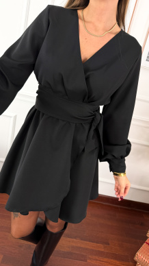 Wiskozowa przekładana sukienka Mivra czarna