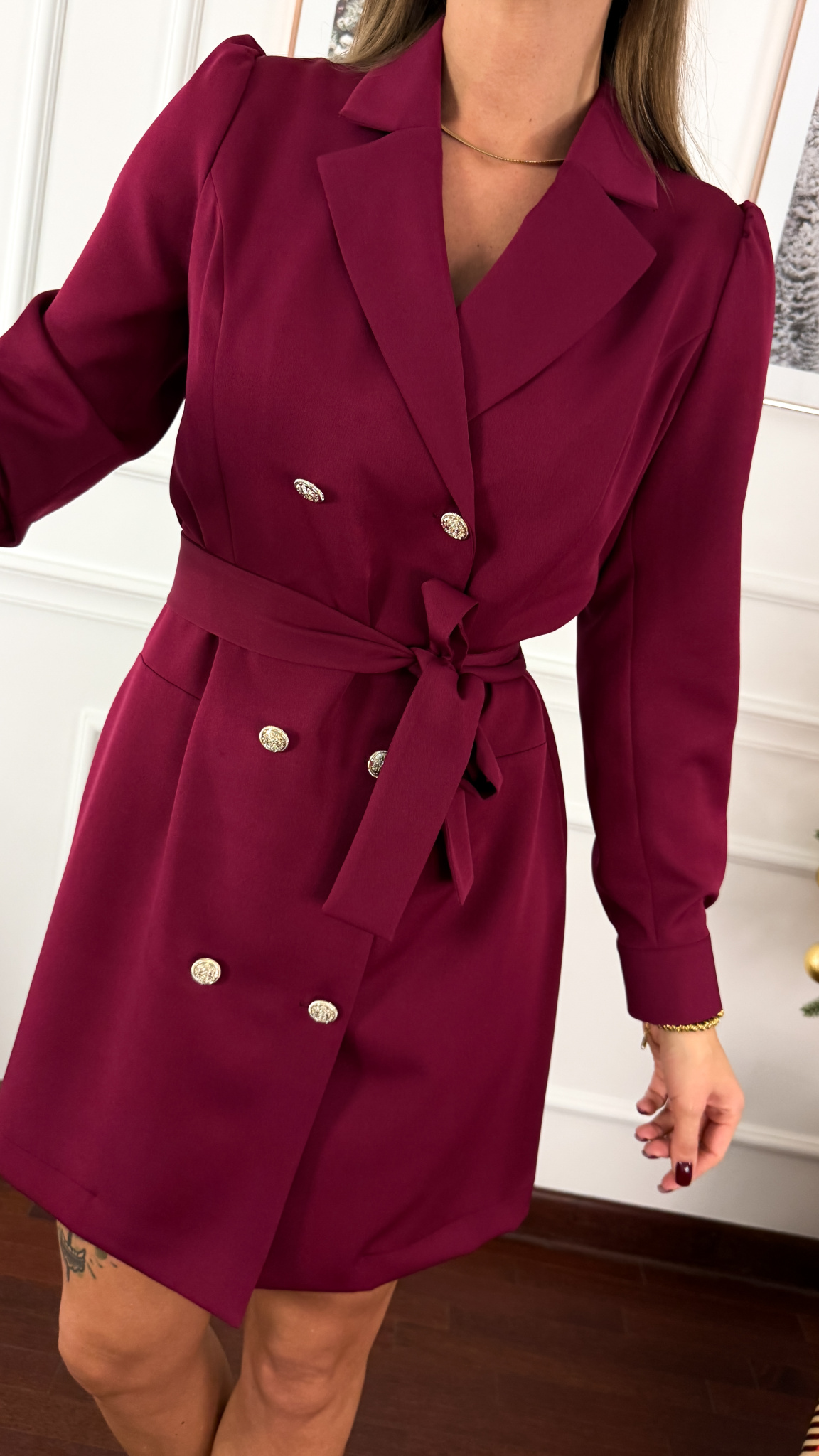 Wiskozowa sukienka Madison bordowa