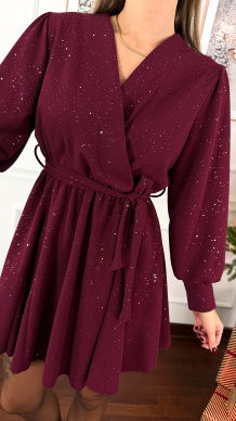 Wiskozowa sukienka Brenna burgundowa