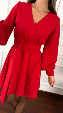 Wiskozowa sukienka Mivra czerwona