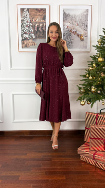 Połyskująca sukienka Orisa burgundowa