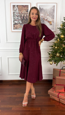 Połyskująca sukienka Orisa burgundowa