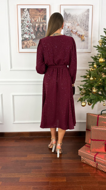 Połyskująca sukienka Orisa burgundowa