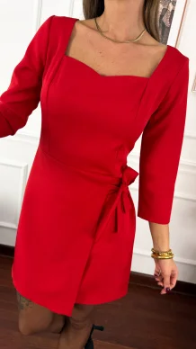 Wiskozowa sukienka Nadia czerwona
