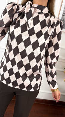 Wiskozowa koszula Aniel w romby