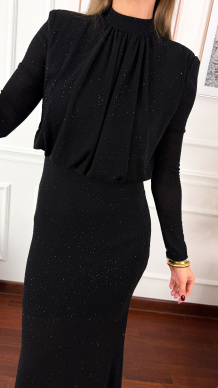 Cyrkoniowa sukienka Shine czarna