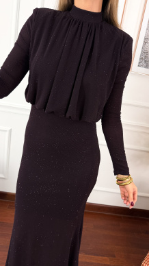 Cyrkoniowa sukienka Shine śliwkowa