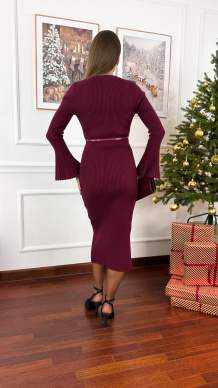 Wiskozowa sukienka Firia burgundowa