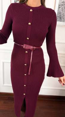 Wiskozowa sukienka Firia burgundowa