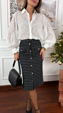 Wiskozowa spódnica Alpin w kratę czarna