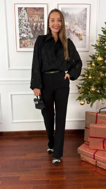 Wiskozowa koszula Vayla czarna