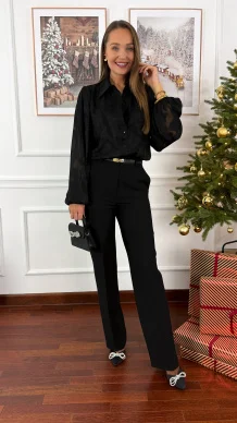 Wiskozowa koszula Vayla czarna