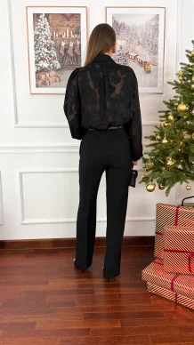 Wiskozowa koszula Vayla czarna