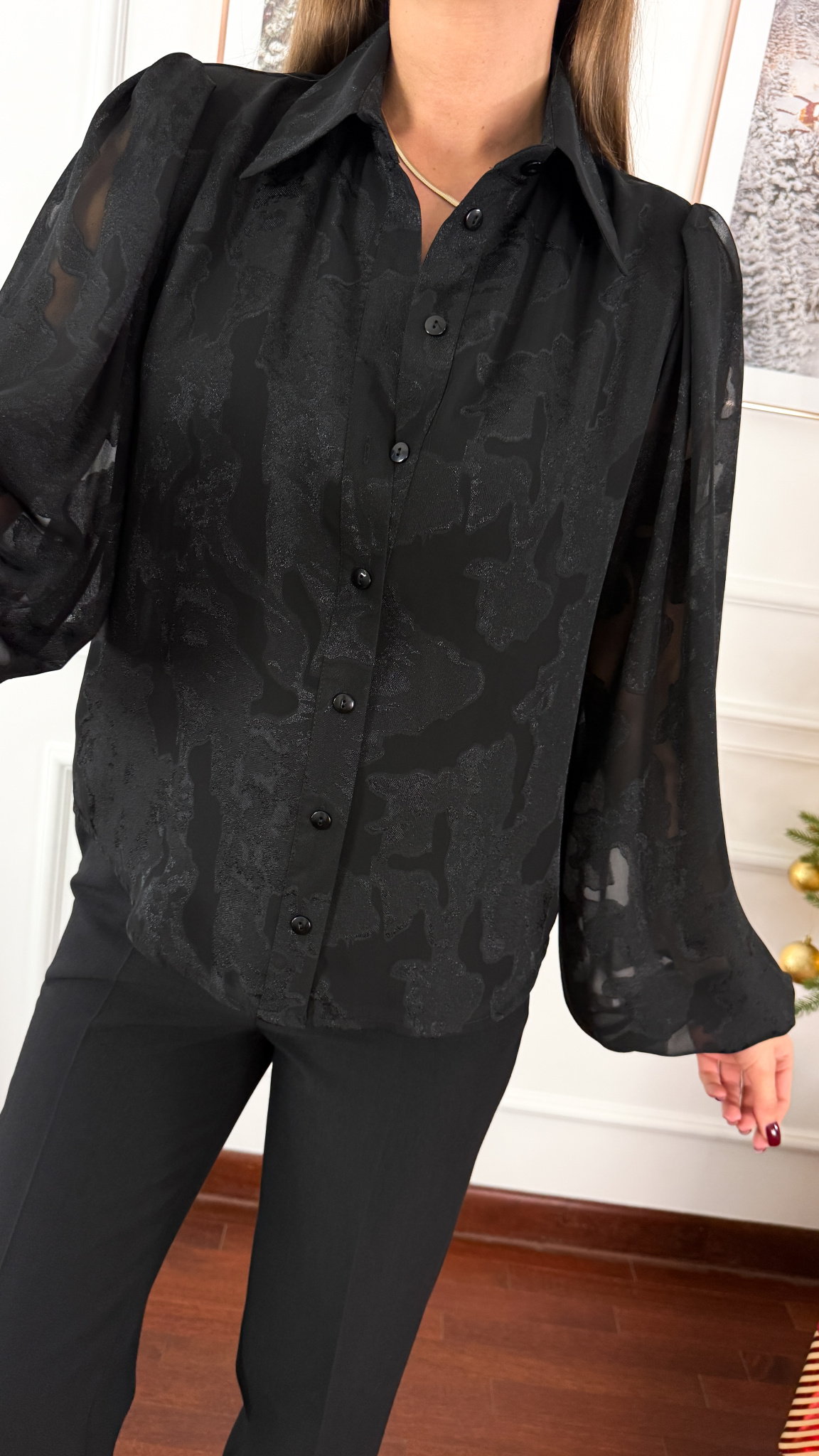 Wiskozowa koszula Vayla czarna