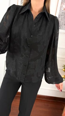 Wiskozowa koszula Vayla czarna