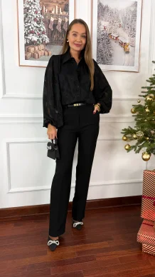 Wiskozowa koszula Vayla czarna