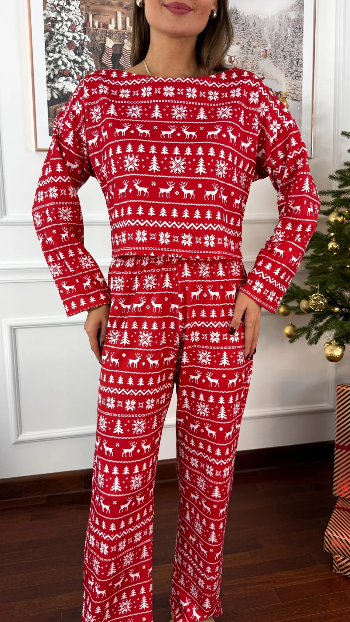 Bawełniana piżamka Santa renifery