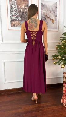 Wiskozowa sukienka Todi bordowa