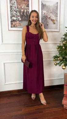 Wiskozowa sukienka Todi bordowa