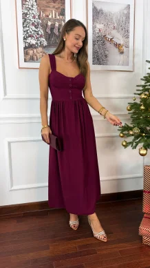 Wiskozowa sukienka Todi bordowa