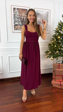 Wiskozowa sukienka Todi bordowa