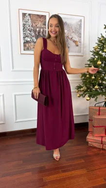 Wiskozowa sukienka Todi bordowa