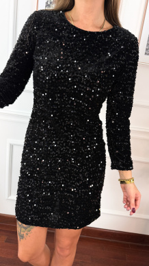 Cekinowa sukienka Nelly czarna