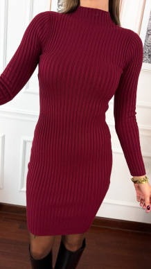Wiskozowa sukienka Bellina bordowa