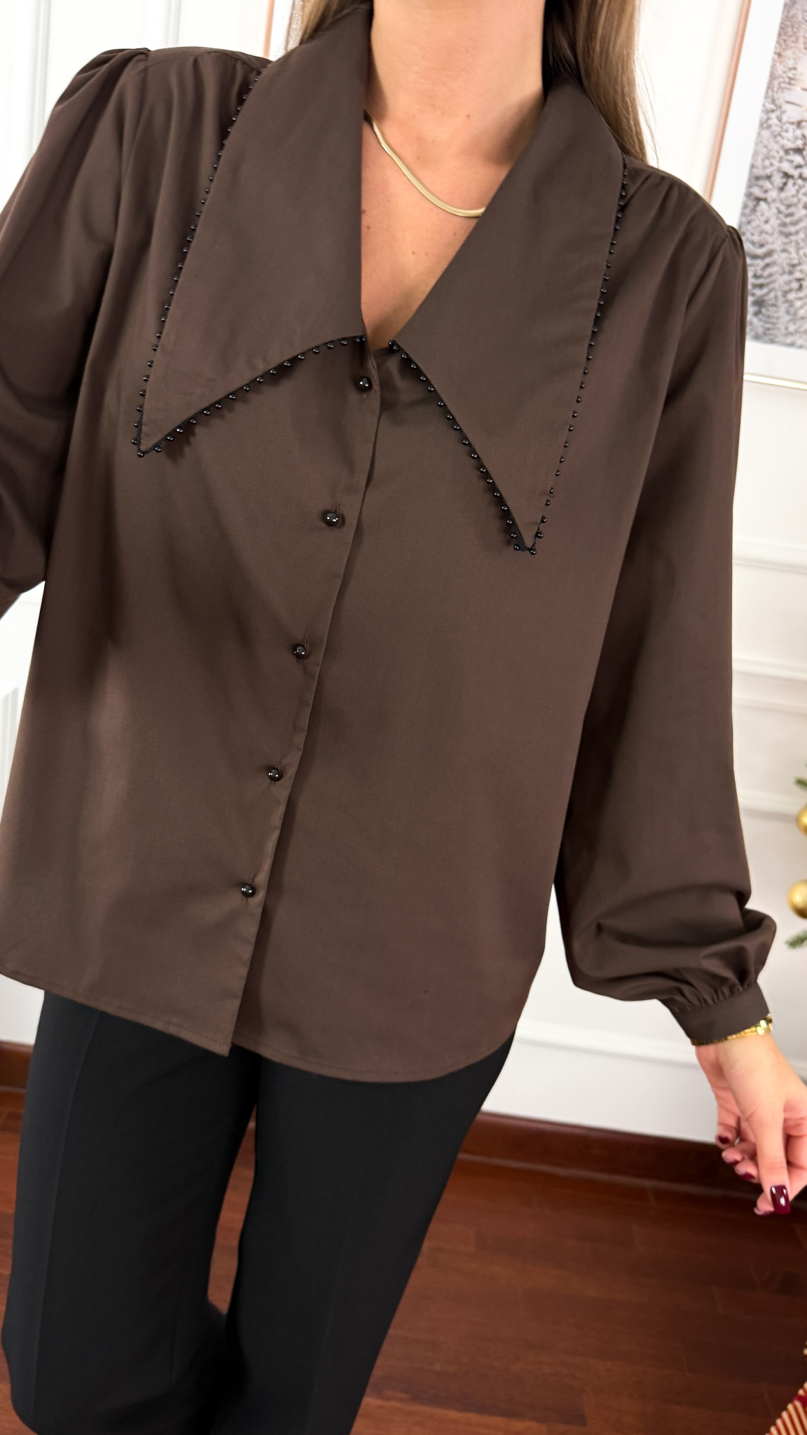 Bawełniana koszula Glow czekoladowa