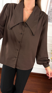 Bawełniana koszula Glow czekoladowa