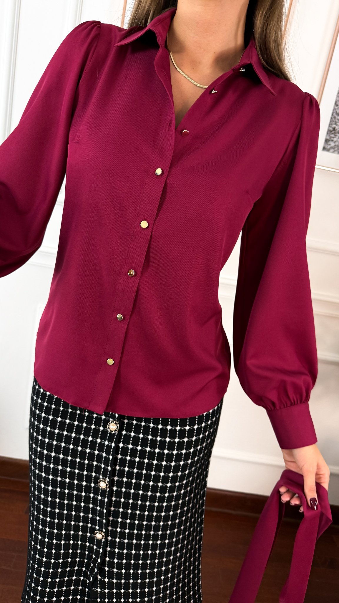 Koszula z wiskozą Eliza burgundowa