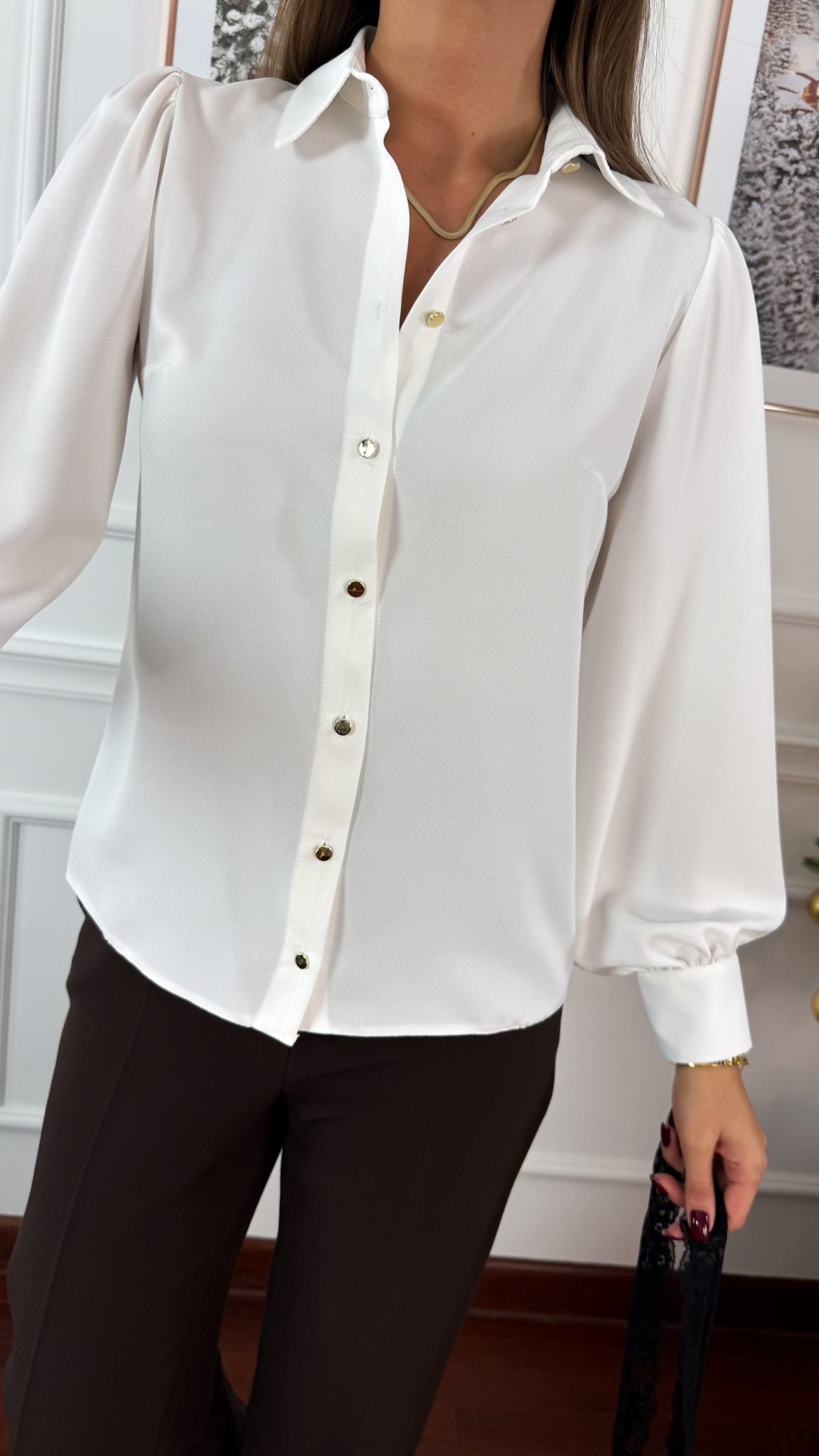 Koszula z wiskozą Willa biała