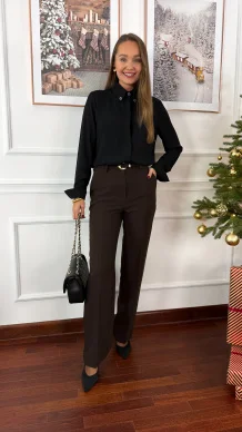 Wiskozowa koszula Merin czarna