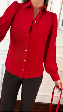 Koszula z wiskozą Eliza czerwona