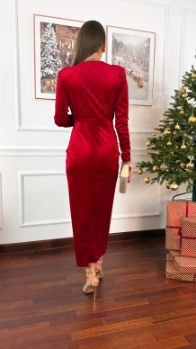 Welurowa sukienka Georgia czerwona