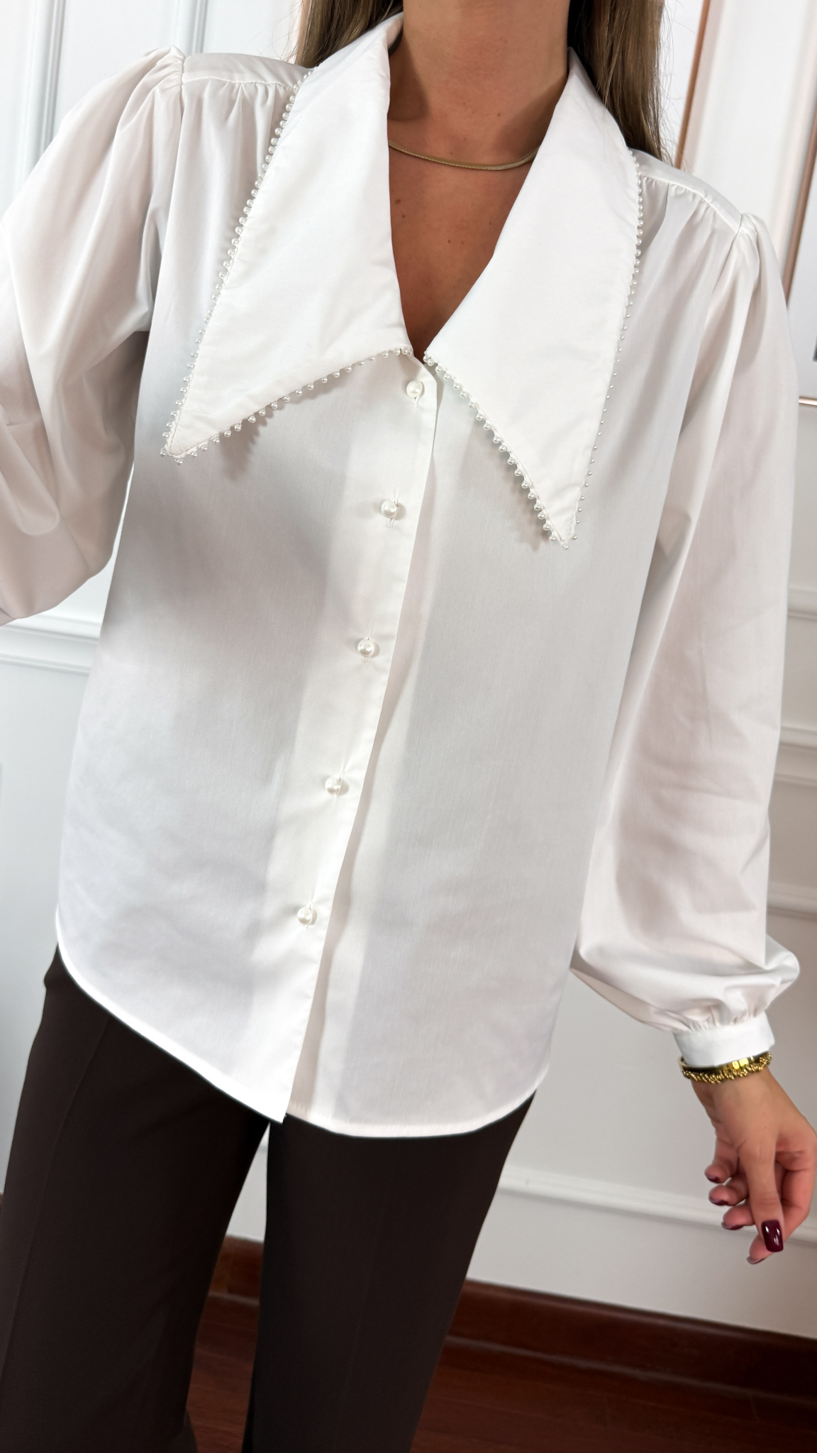 Bawełniana koszula Glow biała