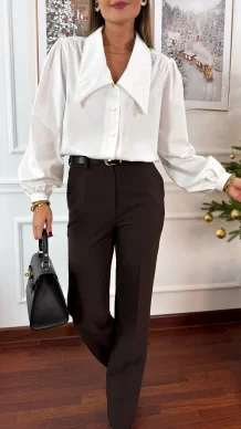 Wiskozowe spodnie Daren czekoladowe