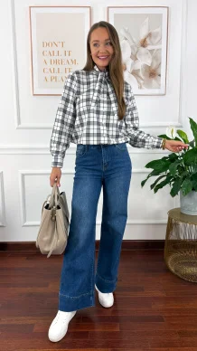 Spodnie extra-long Talen ciemny denim